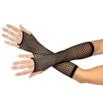 Triangle Net Fingerless Gloves - Black