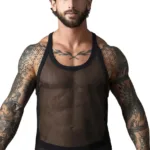 Alternative view of 110-11C Fishnet 2 Tank Top Color Black Size L/XL