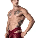 126-289 Lucifer Cut Out Short Color Burgundy Size L - Image 3