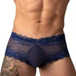127-280 Sassy Lace Mini Short Sheer Pouch Color Navy Size L