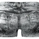 145-286 Dirty Denim Mini Short Color Denim Print Size M - Image 7
