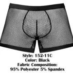 152-11C Fishnet 2 Pouch Short Color Black Size M - Image 5