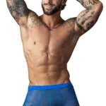 152-11C Fishnet 2 Pouch Short Color Royal Size M - Image 3