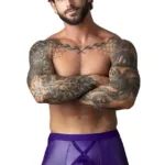 152-302 Eggplant Crossover Short Color Plum Size M