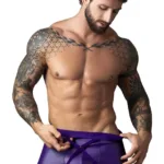 152-302 Eggplant Crossover Short Color Plum Size M - Image 3