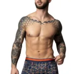 160-299 Soo Cumfy Boxer Brief Color Navy-Orange Size L