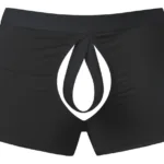 162-304 Open Ended Moonshine Short Open Front Elastic Cock Ring Color Black Size S/M - Image 4