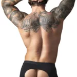 162-304 Open Ended Moonshine Short Open Front Elastic Cock Ring Color Black Size S/M - Image 3