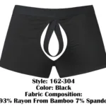 162-304 Open Ended Moonshine Short Open Front Elastic Cock Ring Color Black Size S/M - Image 6