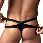 Alternative view of 237-308 Eco Cozy Cutout Thong Color Black Size L/XL