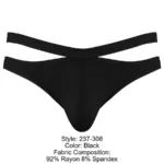 237-308 Eco Cozy Cutout Thong Color Black Size S/M - Image 7