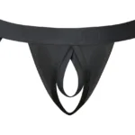 348-304 Open Ended Jock Open Front Elastic Cock Ring Color Black Size S/M - Image 3