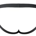 348-304 Open Ended Jock Open Front Elastic Cock Ring Color Black Size S/M - Image 4