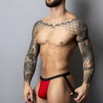 349-300 Hot Mesh Jock Color Black-Red Size L/XL - Image 3