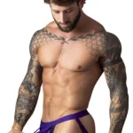 Alternative view of 350-302 Eggplant Crossover Jock Color Plum Size S/M