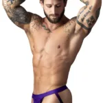 350-302 Eggplant Crossover Jock Color Plum Size S/M - Image 4