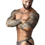 351-303 Gridlocked Strappy Ring Jock Color Printed Size L/XL