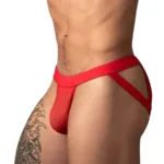 352-307 Mesh 2 Strappy Ring Jock Color Red Size S/M