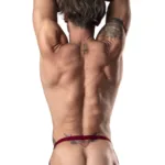 Alternative view of 394-289 Lucifer Strappy Jock Color Burgundy Size L/XL
