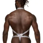 Alternative view of 404-282 S-naked Shoulder Sling Harness Thong Color Silver-Black Size L/XL