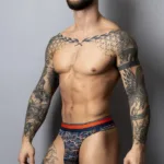 412-299 Soo Cumfy Thong Color Navy-Orange Size S/M - Image 3