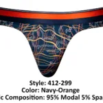 412-299 Soo Cumfy Thong Color Navy-Orange Size S/M - Image 7