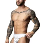 412-299 Soo Cumfy Thong Color White-Black Size L/XL