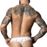 Alternative view of 412-299 Soo Cumfy Thong Color White-Black Size L/XL