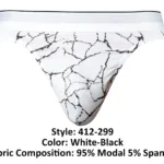 412-299 Soo Cumfy Thong Color White-Black Size S/M - Image 7