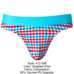 412-306 So Comfy Gingham Thong Color Gingham Print Size S/M - Image 8