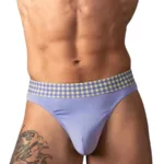 413-306 So Comfy Gingham Thong Color Purple Size L/XL