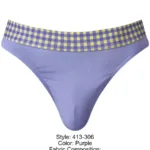 413-306 So Comfy Gingham Thong Color Purple Size L/XL - Image 5