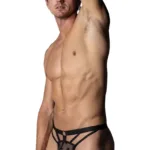 416-291 Love Star Thong with Ring Color Black Size L/XL