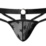 416-291 Love Star Thong with Ring Color Black Size S/M - Image 5