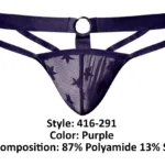 416-291 Love Star Thong with Ring Color Purple Size S/M - Image 7