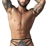 Alternative view of 419-303 Gridlocked Thong Straps-Rings Color Printed Size S/M