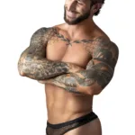 441-11C Fishnet 2 Bong Thong Color Black Size S/M