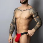 442-300 Hot Mesh Bong Thong Color Black-Red Size S/M - Image 3