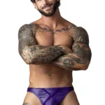447-302 Eggplant Crossover Thong Color Plum Size L/XL