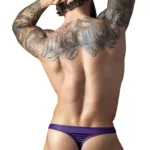 Alternative view of 447-302 Eggplant Crossover Thong Color Plum Size L/XL