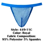 449-11C Fishnet 2 G-String Color Royal Size Only Size - Image 5