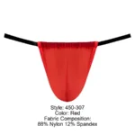 450-307 Mesh 2 G-String Color Red Size Only Size - Image 5