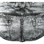 486-286 Dirty Denim Bikini Color Denim Print Size XL - Image 8