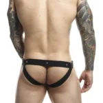 Alternative view of DMBL01 DNGEON Cockring Jockstrap Color Red Size Only Size