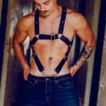 DMBL07 DNGEON Cross Cockring Harness Color Black Size Only Size - Image 6