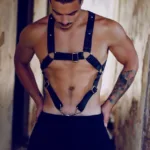 DMBL07 DNGEON Cross Cockring Harness Color Black Size Only Size - Image 12