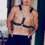 DMBL09 DNGEON Cross Chain Harness Color Black Size Only Size - Image 6