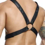 Alternative view of DMBL09 DNGEON Cross Chain Harness Color Black Size Only Size