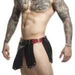 DMBL10 DNGEON Roman Skirt Color Black-Red Size Only Size - Image 3