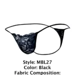 MBL27 Lace Thongs Color Black Size L/XL - Image 8